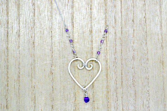 “Amethyst Heartstrings” Necklace