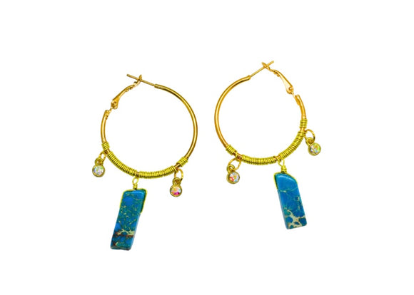 “Dazzling Jasper” Hoop Earrings